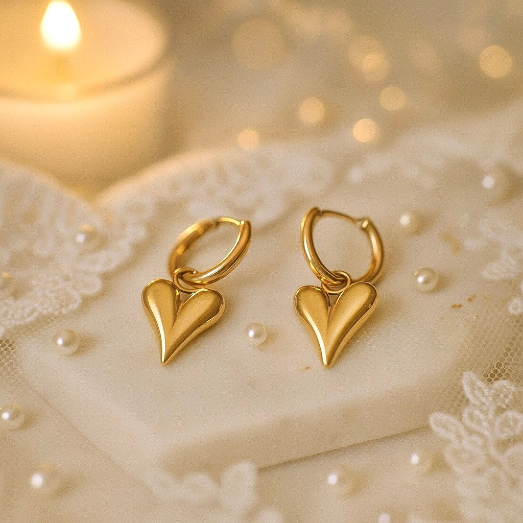 Unna Heart Earrings Tarnish free