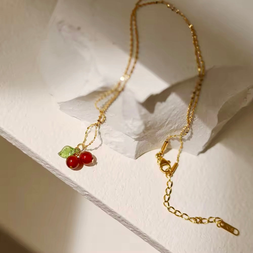 Cherry Necklace Anti Tarnish