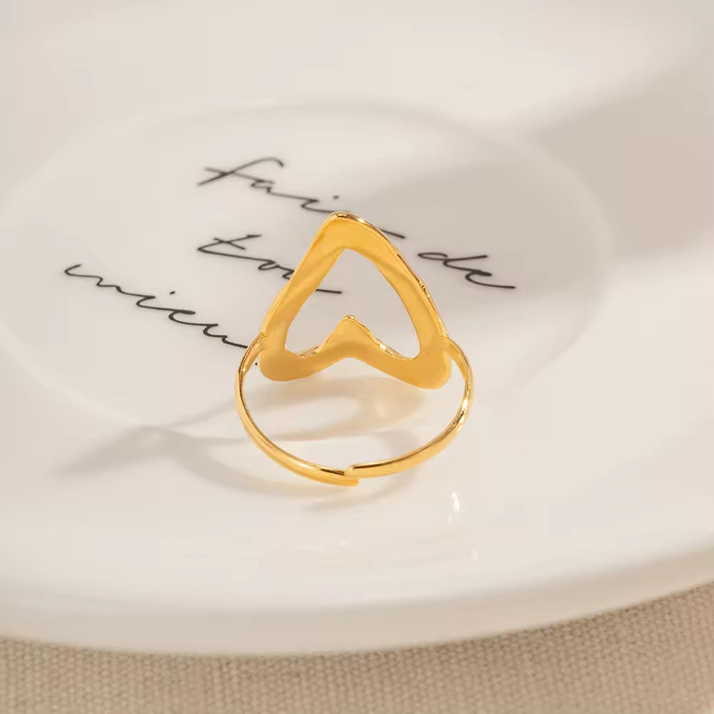 Wavey heart Ring 18k Gold Anti Tarnish