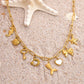 Bow shell 8 charms Necklace Anti Tarnish