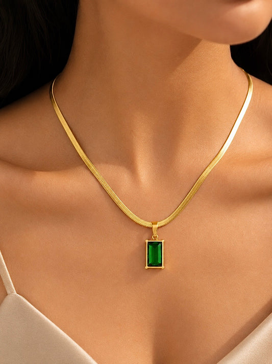 Amby Green embellished Necklace
