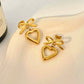 Heart Bow Earrings Anti Tarnish
