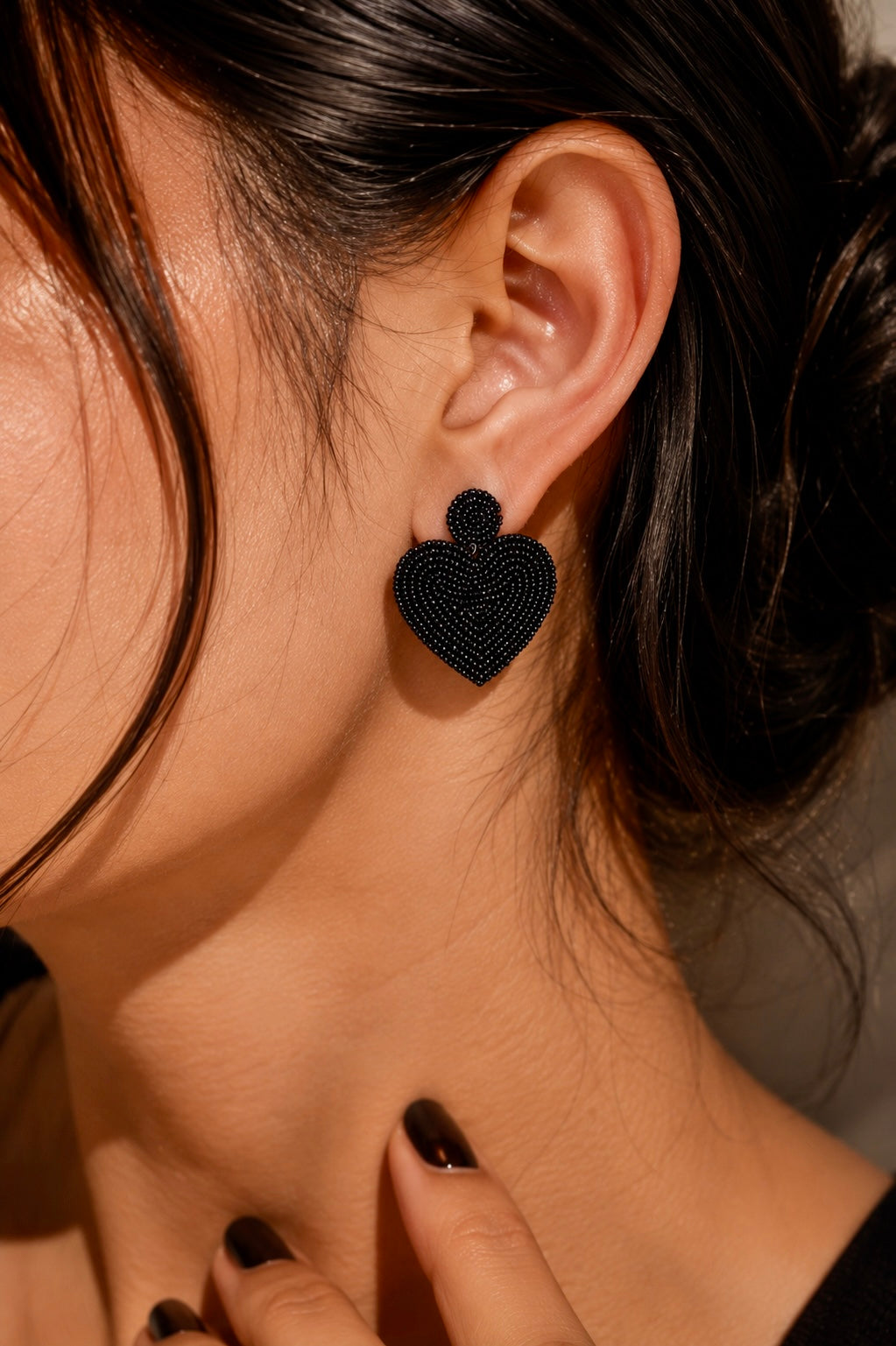 Heart beaded earrings combo of 2