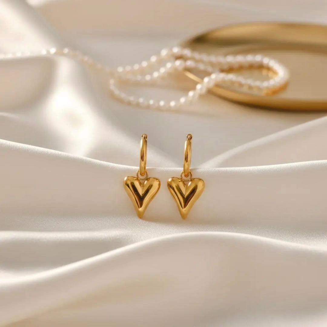 Unna Heart Earrings Tarnish free
