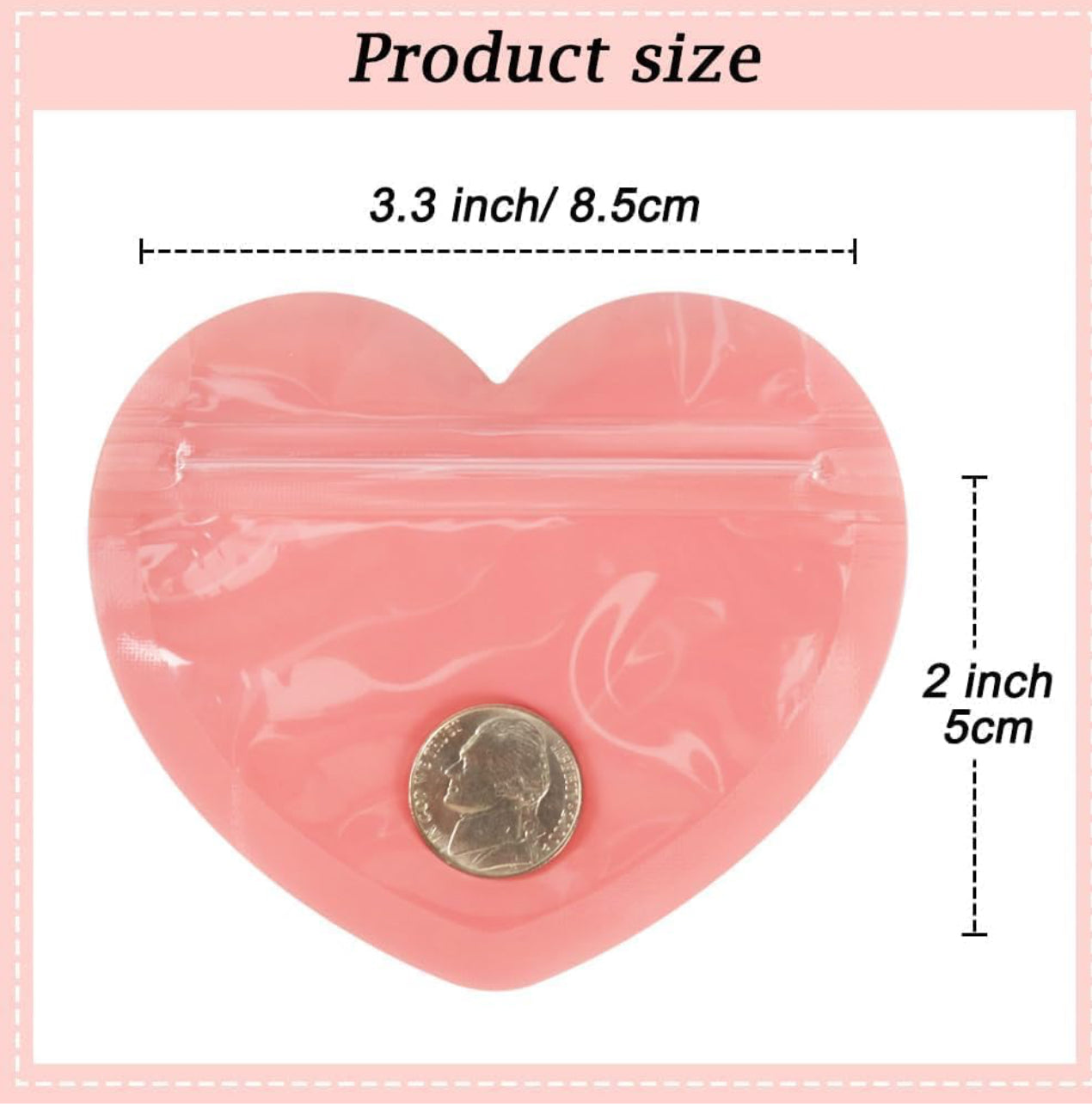 Ziplock jewellery pink heart pouches