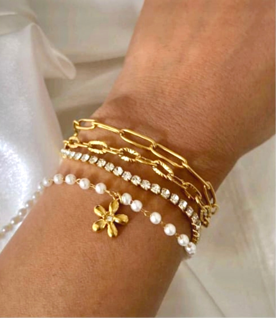 4 layered 18k Gold Tarnish proof Bracelet