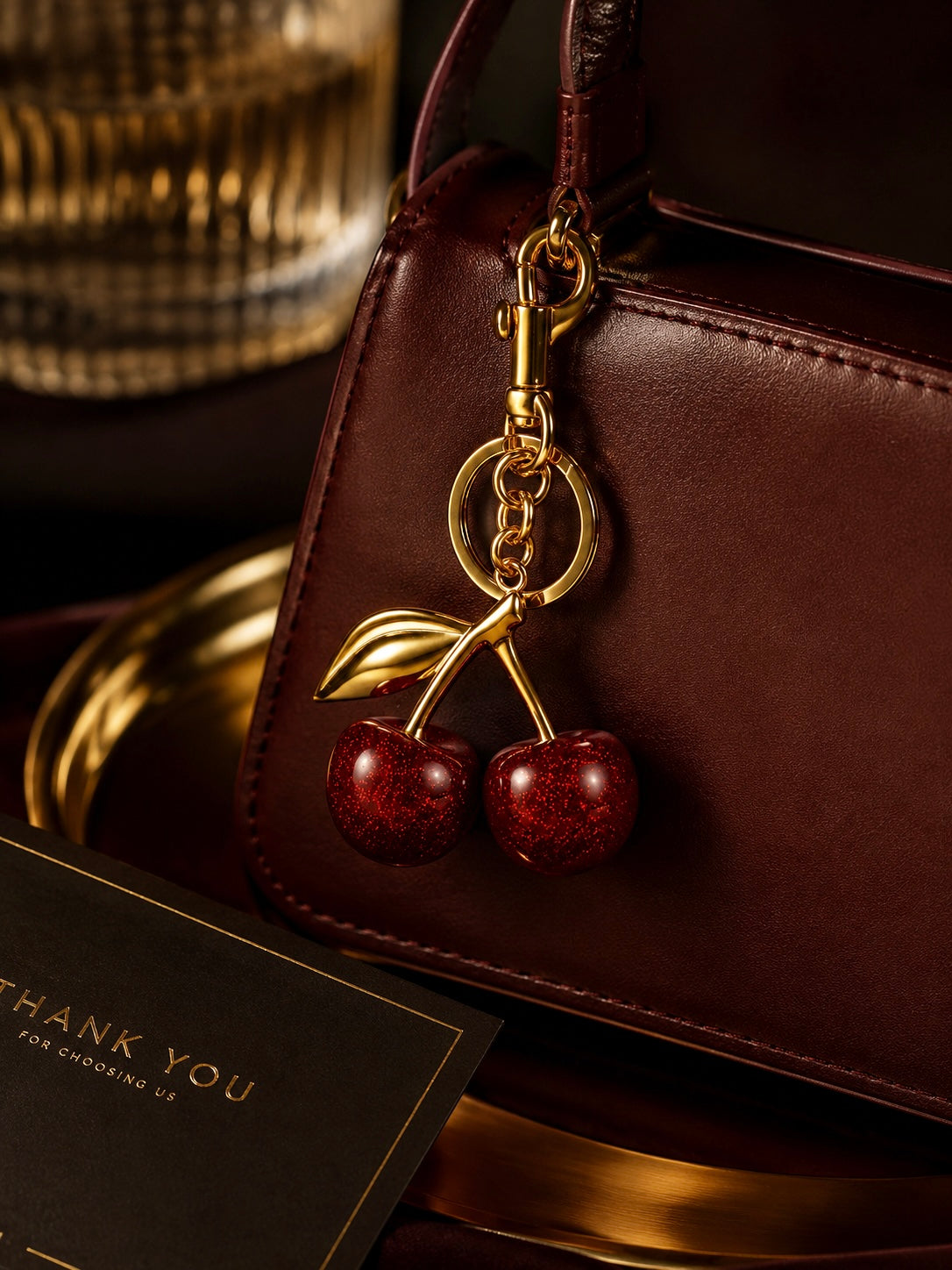 Cherry Red Bag charm