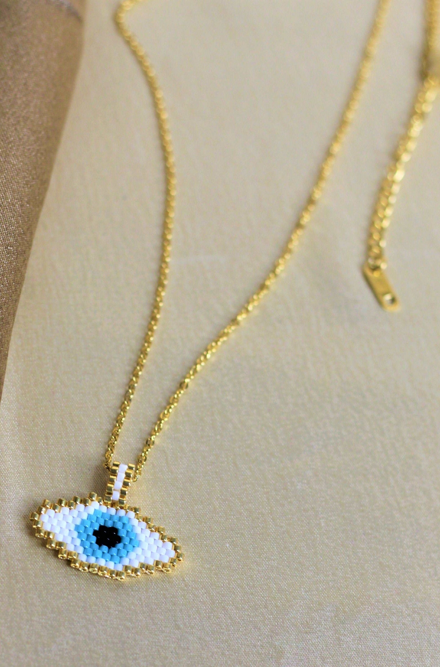 Evil Eye Pendant Necklace ANTI TARNISH 18 K GOLD