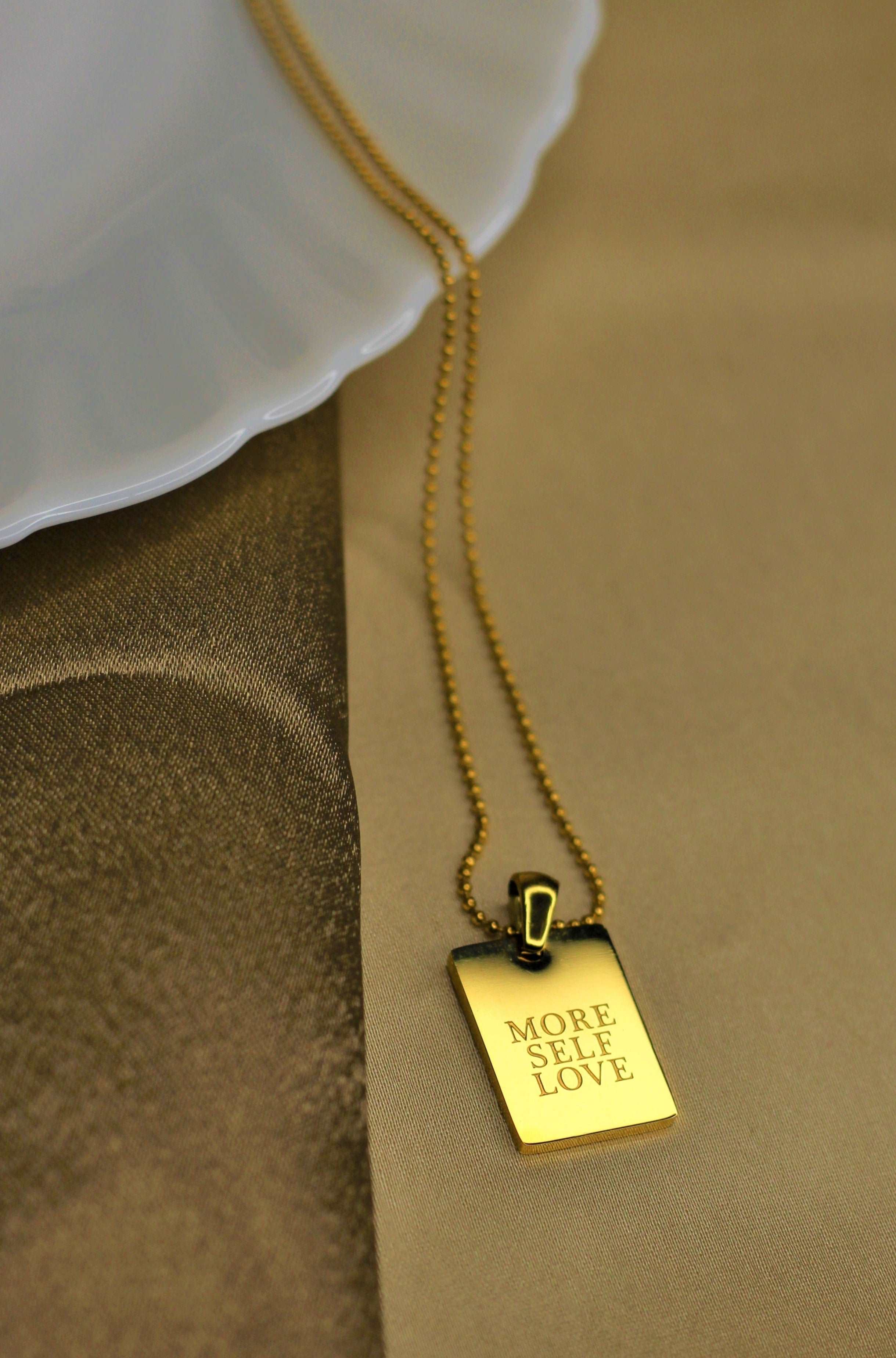 Gold Diamond & Gold Rutilated Quartz Necklace – Deco Rectangle Pendant |  Yael Sonia