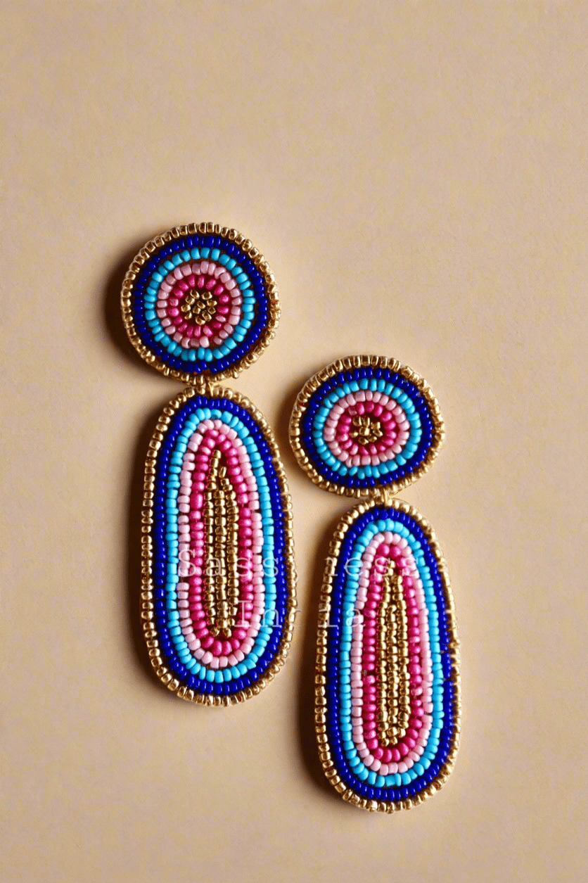 beaded dangling earrings - SASSYNESS