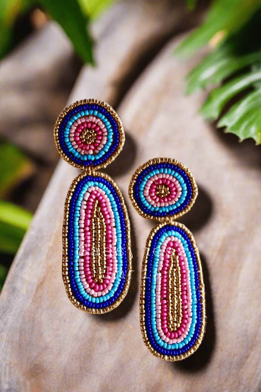 beaded dangling earrings - SASSYNESS