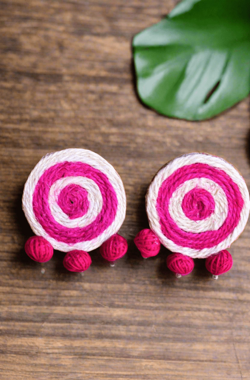 Boho spring - Handmade white pink earrings - SASSYNESS