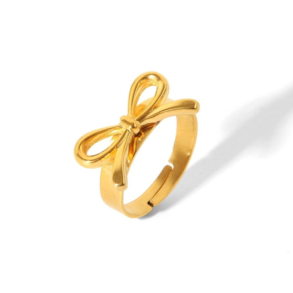 Bow ring 18k Gold Anti Tarnish - SASSYNESS