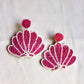 Daisy pink floral beaded handmade earrings - SASSYNESS