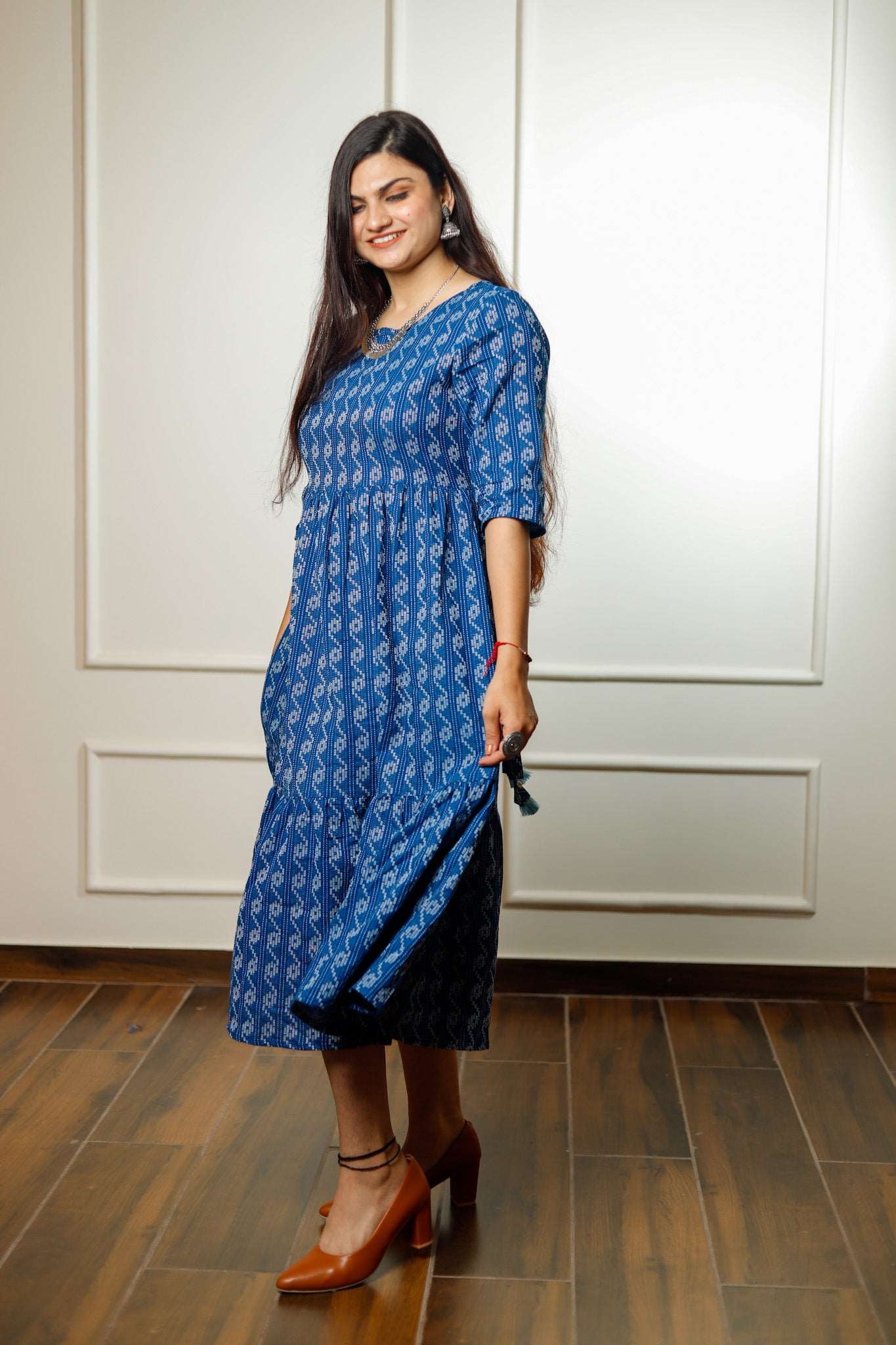 Cotton blue Maxi Dress