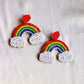 Rainbow beaded handmade earrings