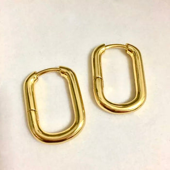 hoops anti tarnish 18k gold stainless steel waterproof hypoallergenic earrings