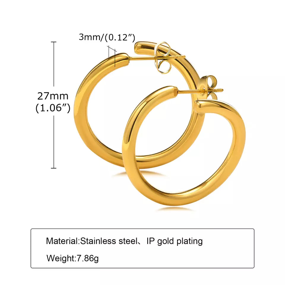 CYLINDER HOOP 17MM HOOPS EARRING – SEVEN50