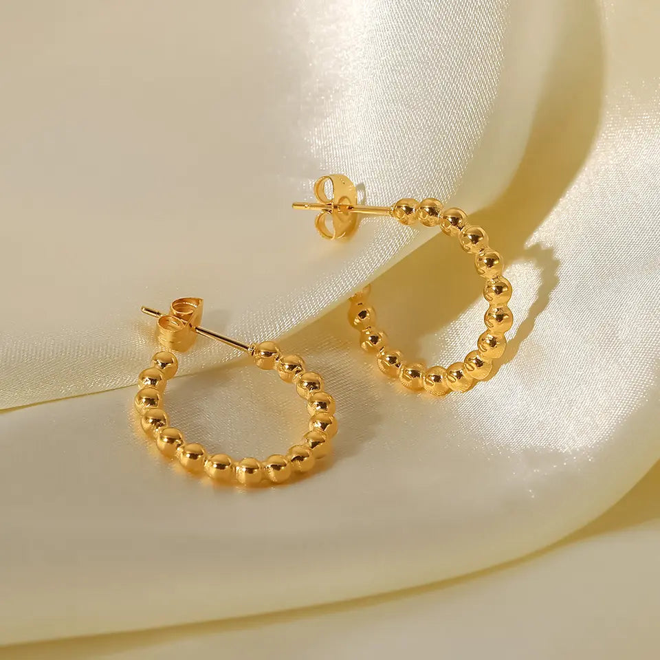 Stainless steel earrings gold deals