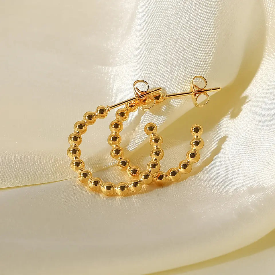 Polka hoops Tarnish proof 18k Gold Plated Stainless Steel