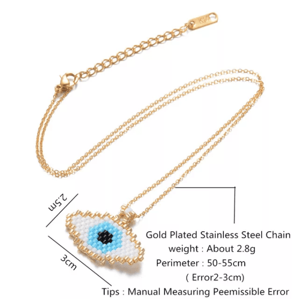 Small Diamond, Tsavorite, and Green Enamel Evil Eye Yellow Gold Necklace |  Ylang 23