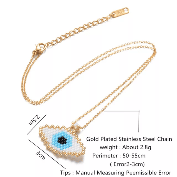 Evil Eye Pendant Necklace ANTI TARNISH 18 K GOLD