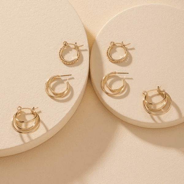Silver Spencer Hoop Earring Set | Adornmonde