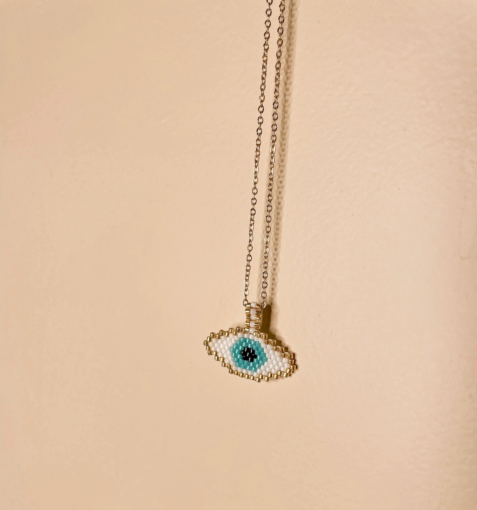9ct Gold Mini Evil Eye Necklace | Posh Totty Designs
